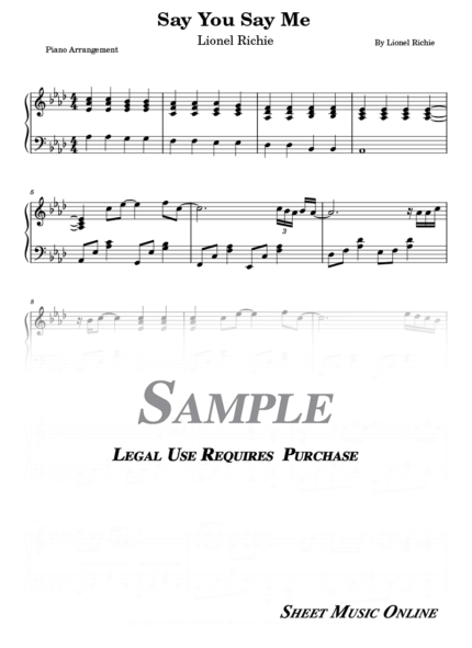 Lionel Richie - Say You Say Me Sheet Music