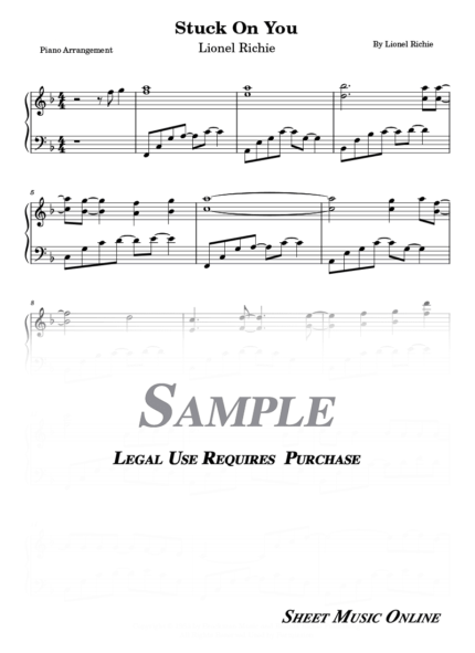 Lionel Richie - Stuck On You Sheet Music