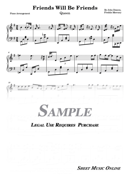 Queen - Friends Will Be Friends Sheet Music