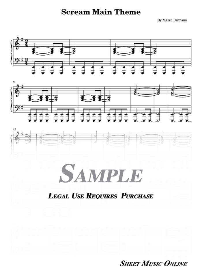 Scream Theme Sheet Music