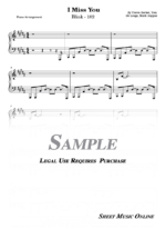 Blink 182 - I Miss You Sheet Music