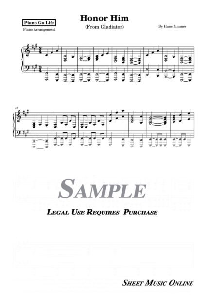 Gladiator - Honor Him Sheet Music