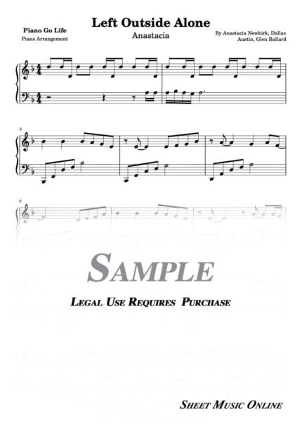 Anastacia Left Outside Alone Sheet Music