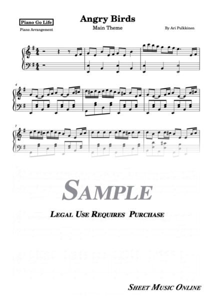 Angry Birds Theme Song Sheet Music