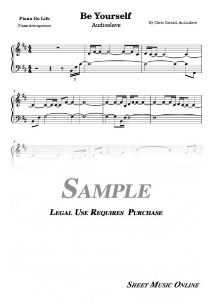 Audioslave - Be Yourself Sheet Music