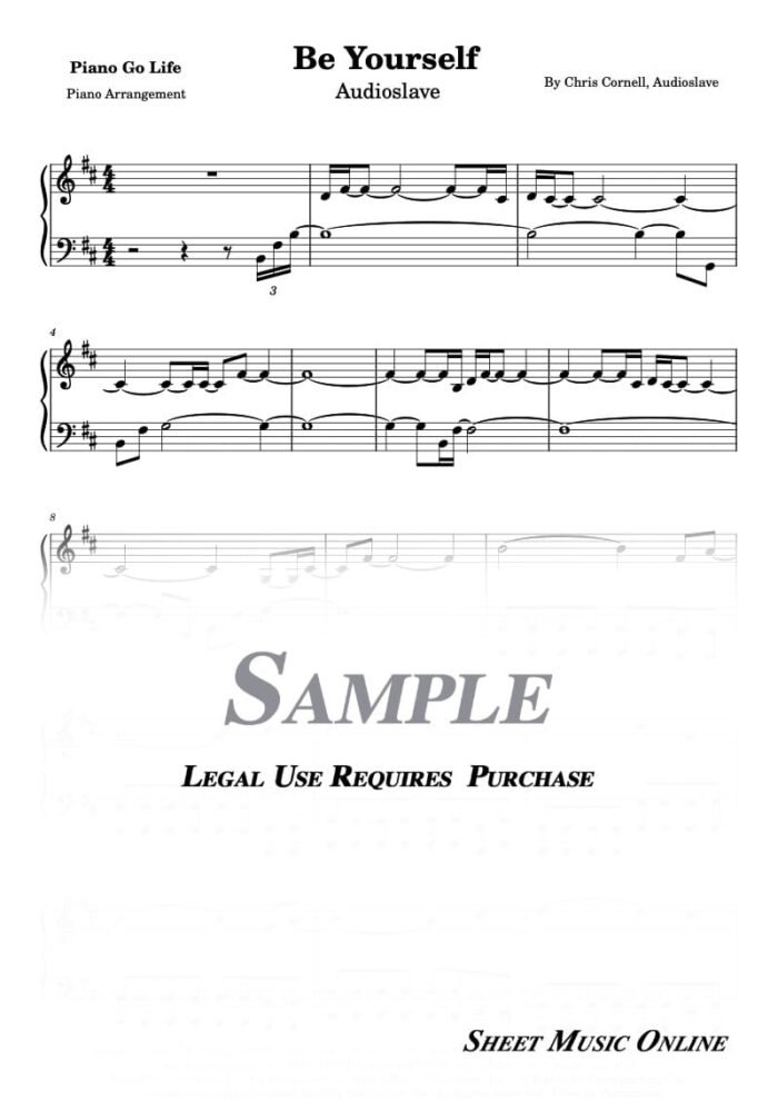 Audioslave - Be Yourself Sheet Music