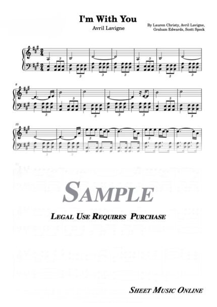 Avril Lavigne - I'm With You Sheet Music