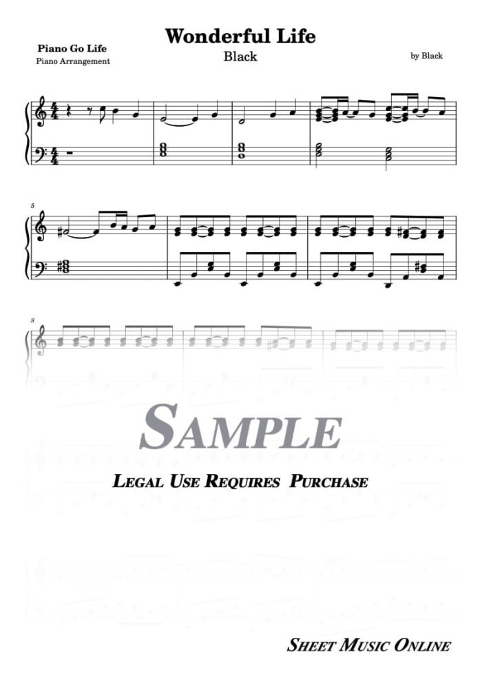 Black - Wonderful Life Sheet Music