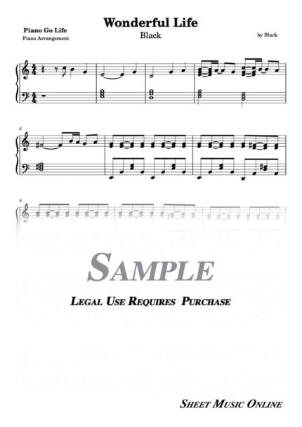 Black - Wonderful Life Sheet Music