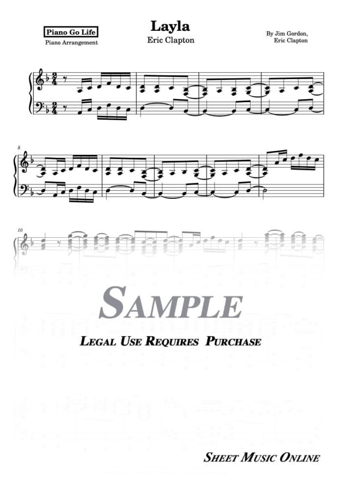 Eric Clapton - Layla Sheet Music