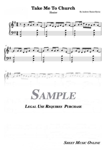 Hozier - Take Me To Church Sheet Music