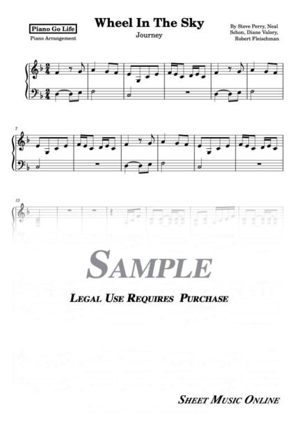 Journey - Wheel In The Sky Sheet Music