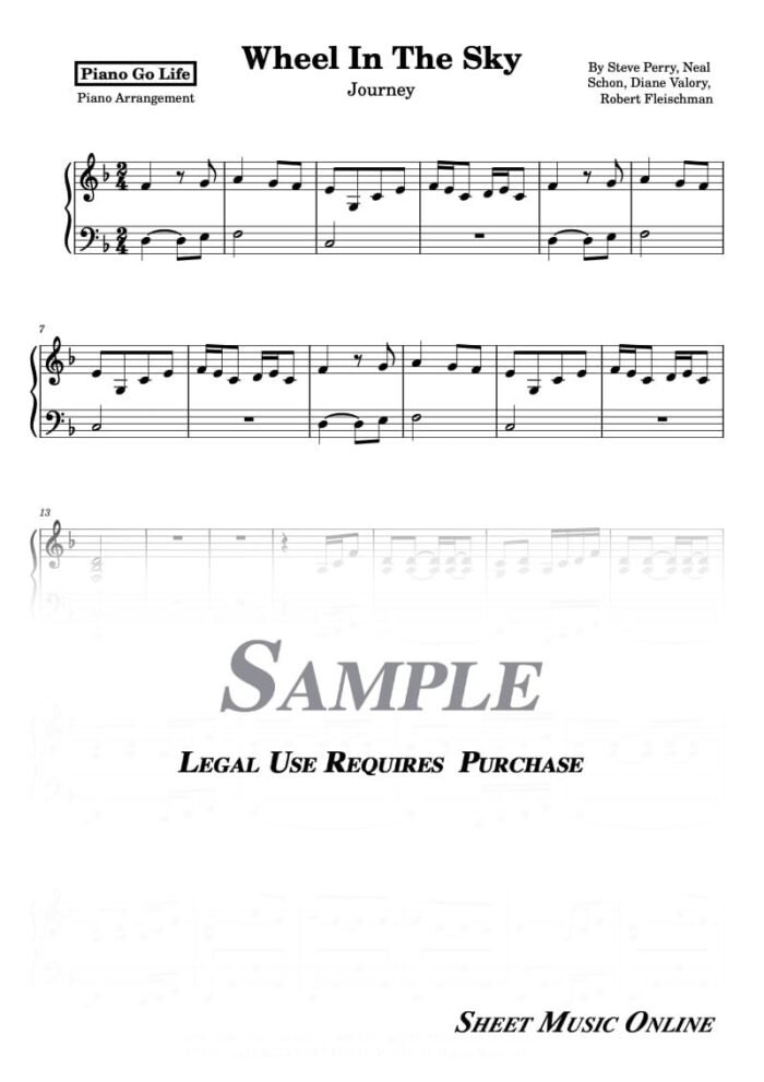 Journey - Wheel In The Sky Sheet Music