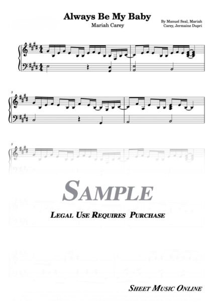 Mariah Carey - Always Be My Baby Sheet Music