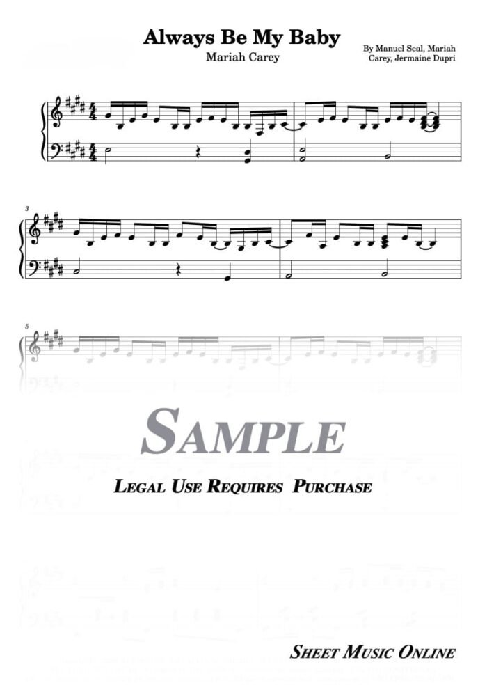 Mariah Carey - Always Be My Baby Sheet Music