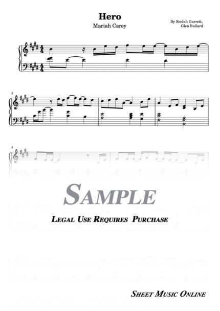 Mariah Carey - Hero Sheet Music