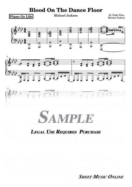Michael Jackson - Blood On The Dance Floor Sheet Music