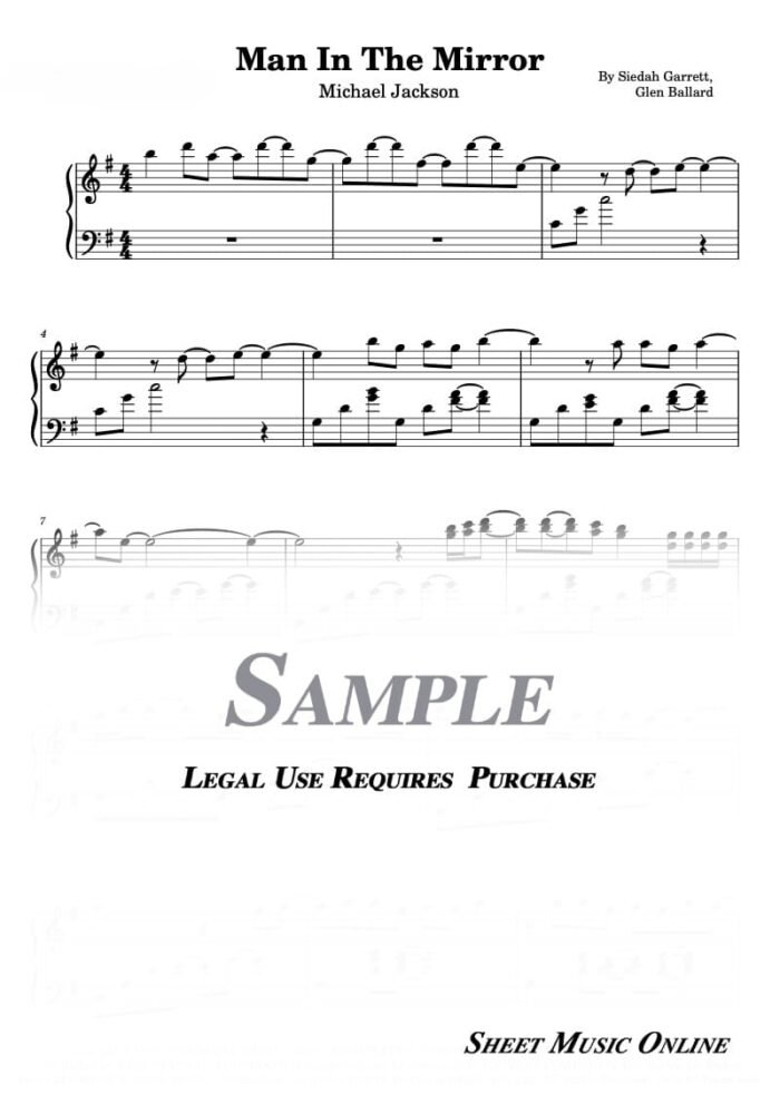 Michael Jackson - Man In The Mirror Sheet Music
