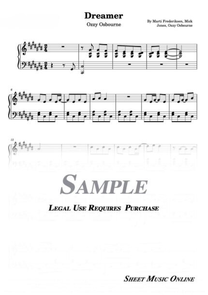 Ozzy Osbourne - Dreamer Sheet Music