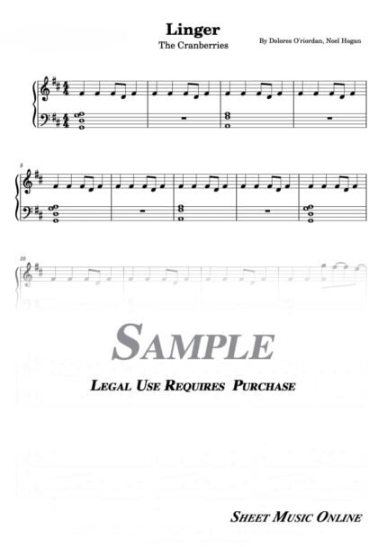 The Cranberries - Linger Sheet Music