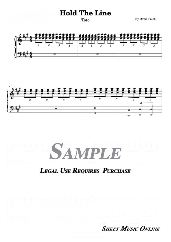 Toto - Hold The Line Sheet Music