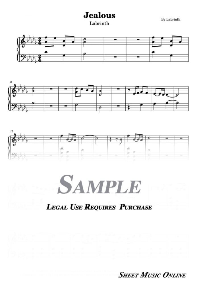 Labrinth - Jealous Sheet Music