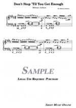 Michael Jackson - Don't Stop 'Til You Get Enough Sheet Music