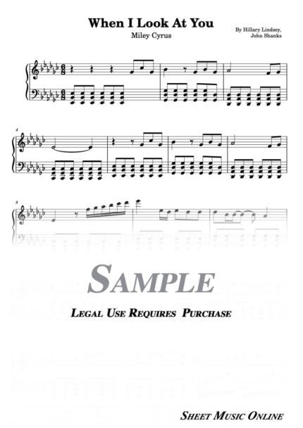 Miley Cyrus - When I Look At You Sheet Music