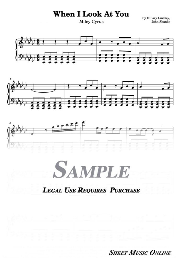 Miley Cyrus - When I Look At You Sheet Music