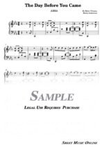 ABBA - The Day Before You Came Sheet Music