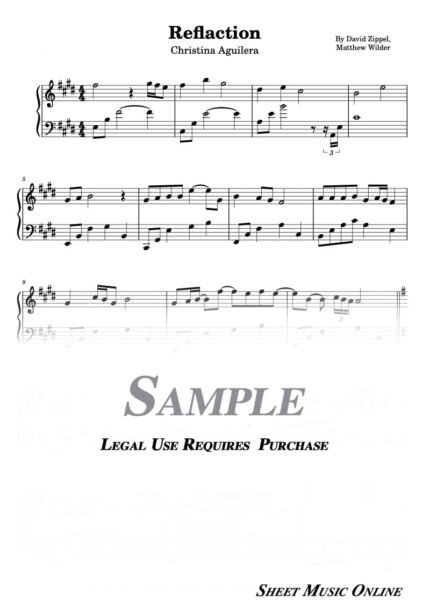 Christina Aguilera - Reflection from Mulan Sheet Music