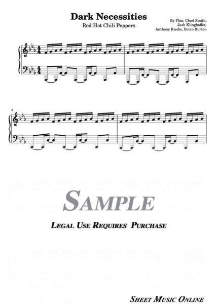 Red Hot Chili Peppers - Dark Necessities Sheet Music