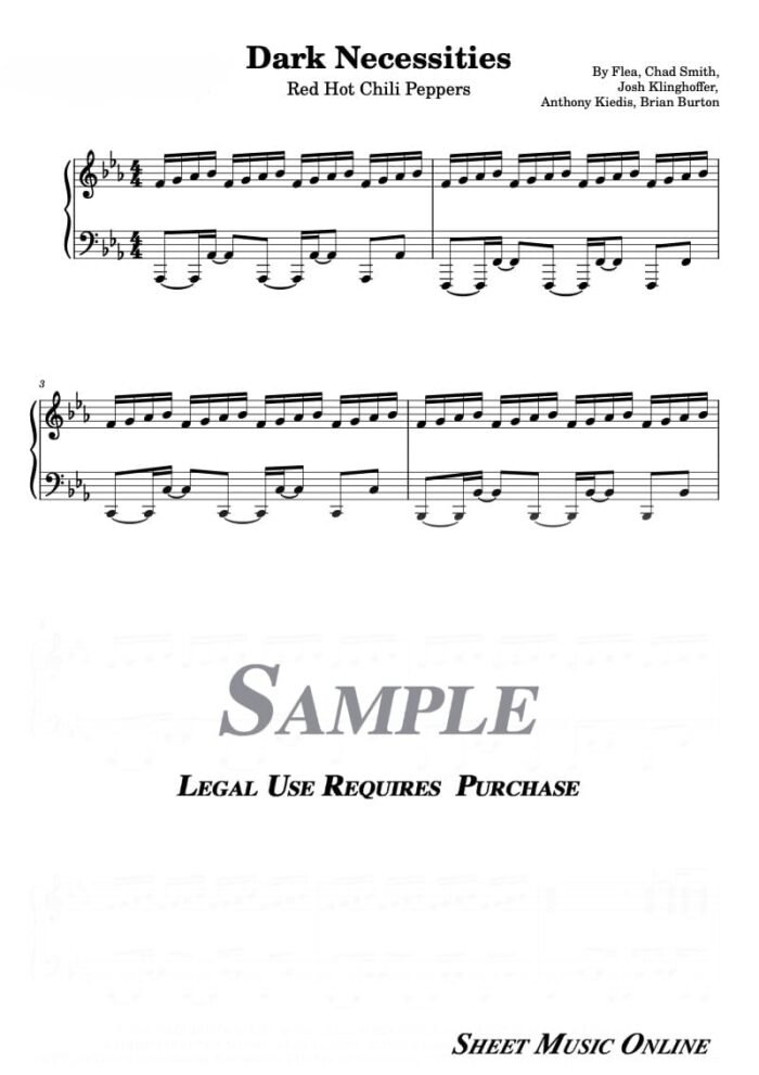 Red Hot Chili Peppers - Dark Necessities Sheet Music