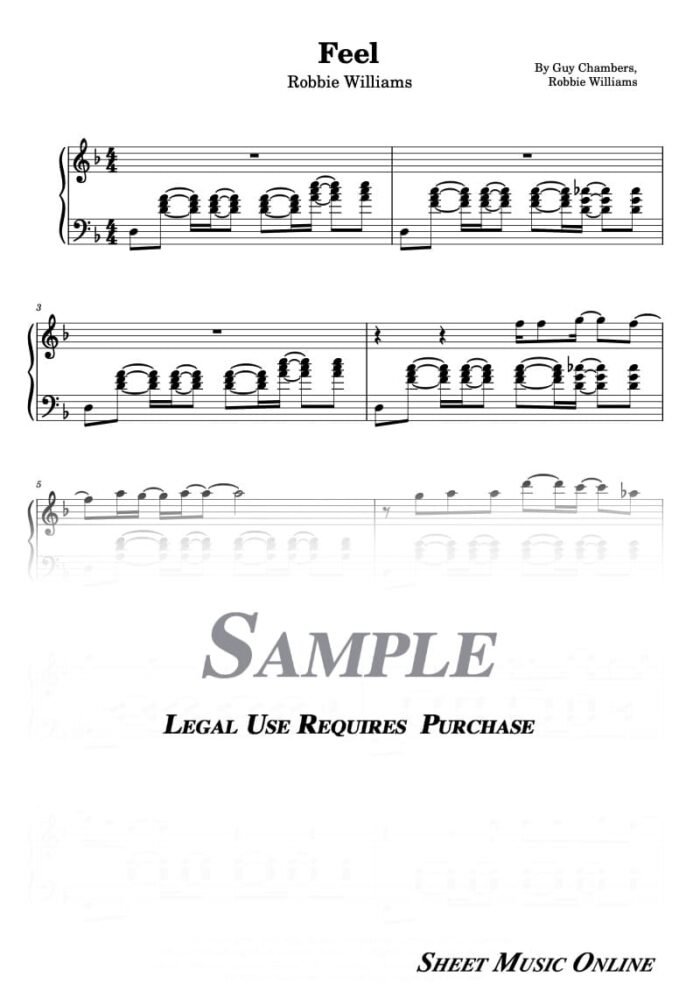 Robbie Williams - Feel Sheet Music