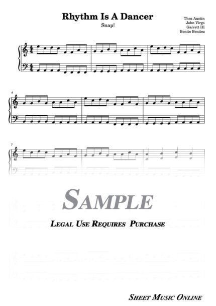 Snap! - Rhythm Is A Dancer Sheet Music