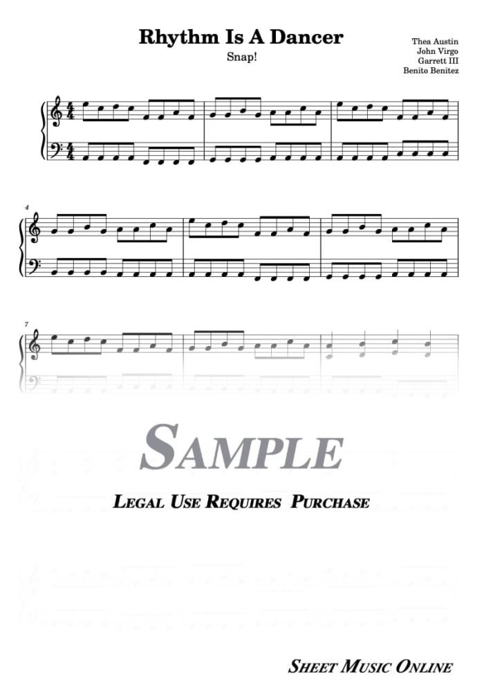 Snap! - Rhythm Is A Dancer Sheet Music