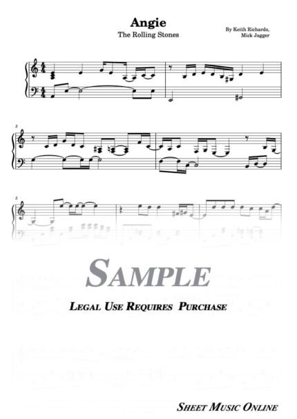 The Rolling Stones - Angie Sheet Music