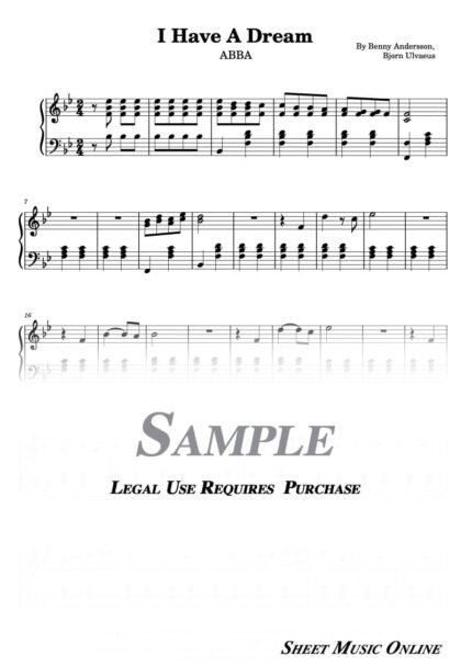 ABBA - I Have A Dream Sheet Music