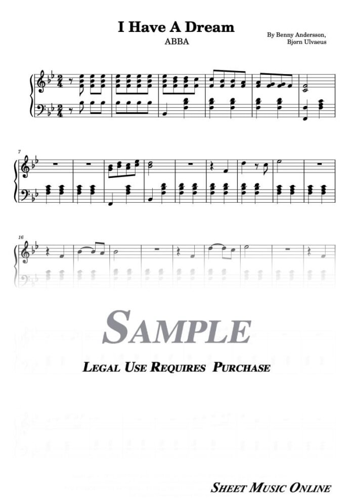 ABBA - I Have A Dream Sheet Music