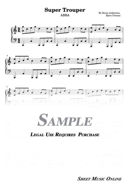 ABBA - Super Trouper Sheet Music