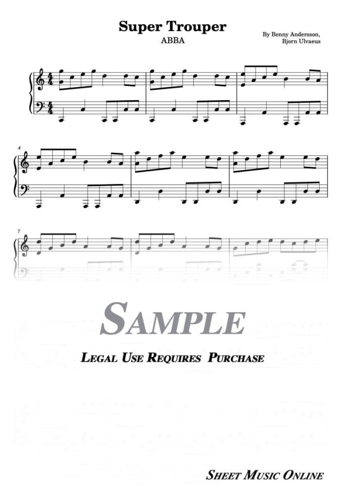 ABBA - Super Trouper Sheet Music