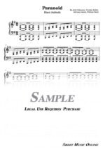 Black Sabbath - Paranoid Sheet Music