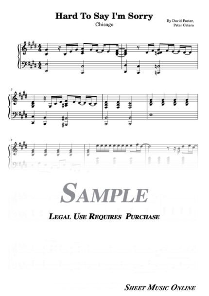 Chicago - Hard To Say I'm Sorry Sheet Music