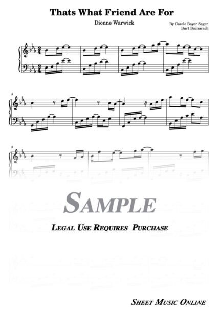 Dionne Warwick - Thats What Friend Are For Sheet Music