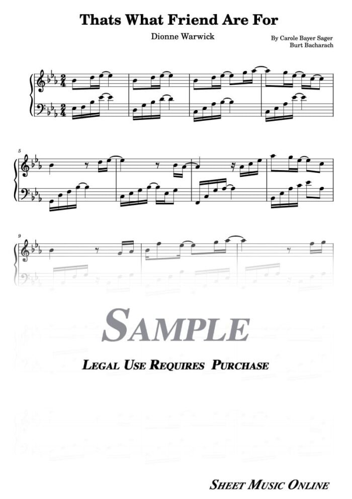 Dionne Warwick - Thats What Friend Are For Sheet Music