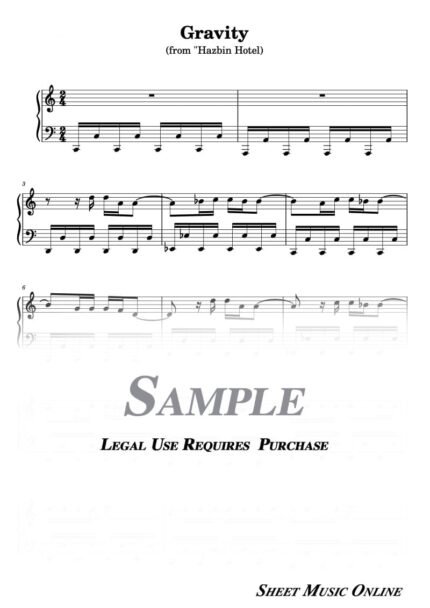 Hazbin Hotel - Gravity Sheet Music