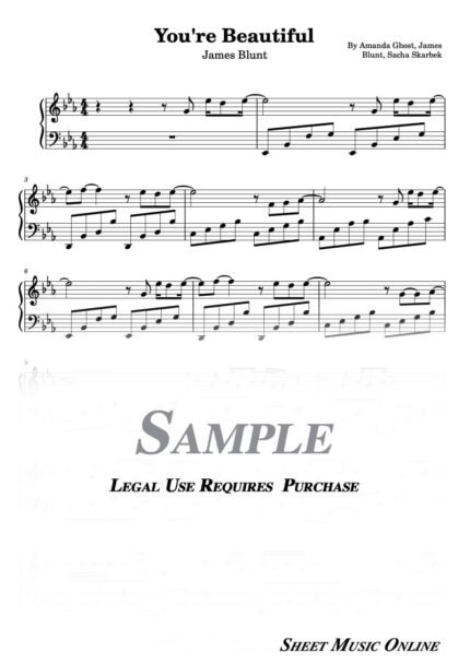 James Blunt - You're Beautiful Sheet Music