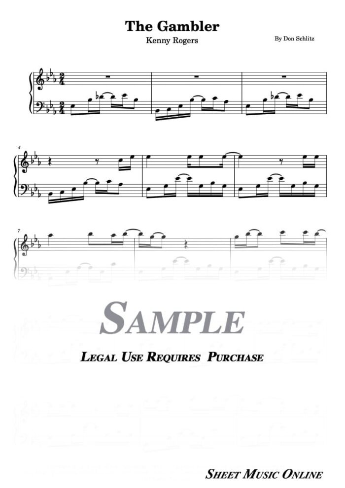 Kenny Rogers - The Gambler Sheet Music