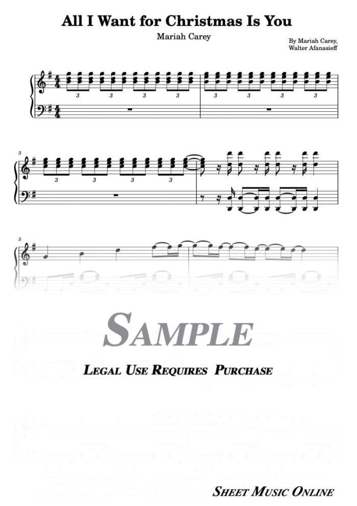 Mariah Carey - All I Want for Christmas Is You Sheet Music