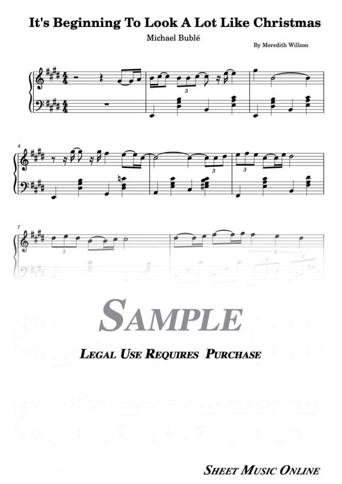 Michael Bublé - It's Beginning To Look A Lot Like Christmas Sheet Music